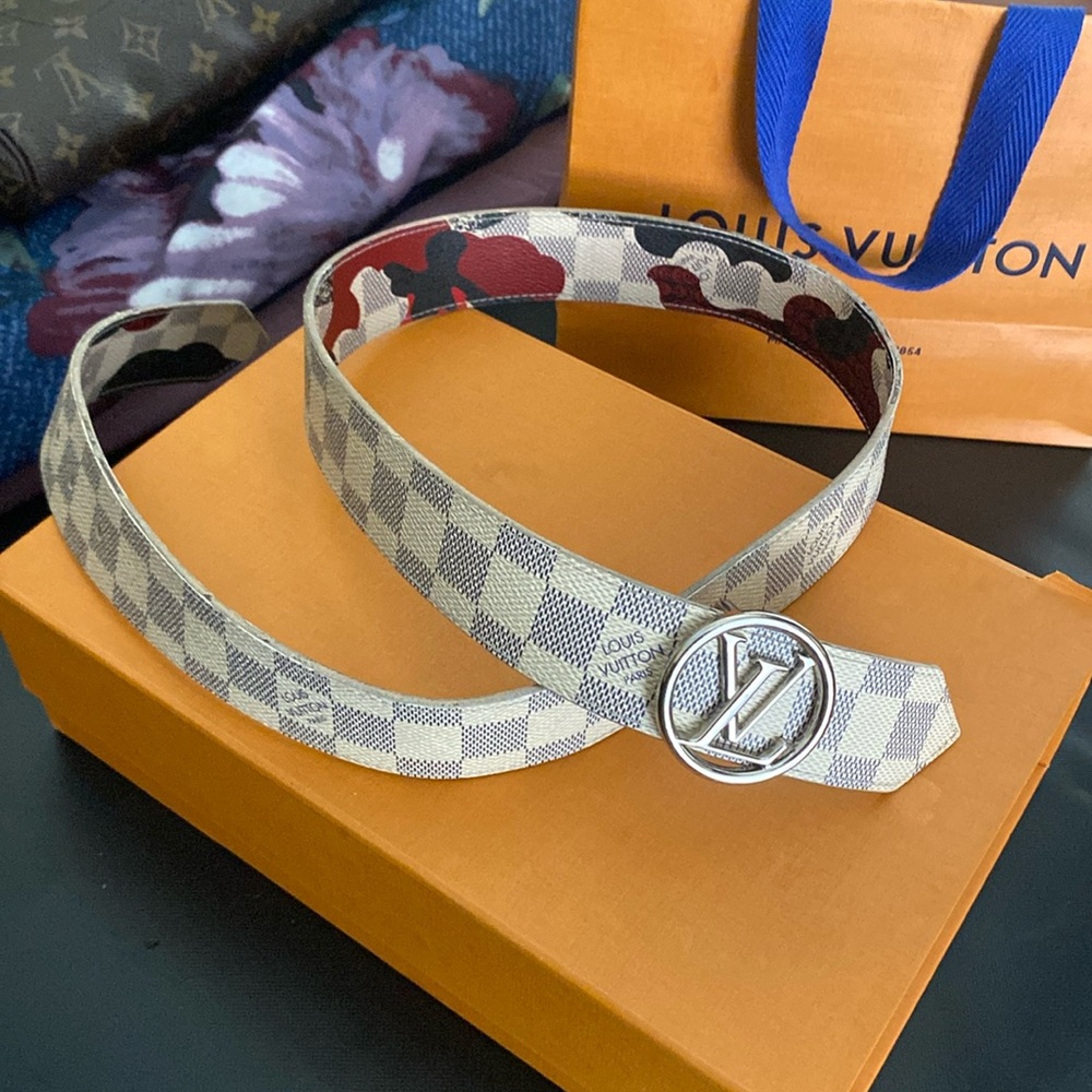 Multi-Color Louis Vuitton Reversible Monogram Belt